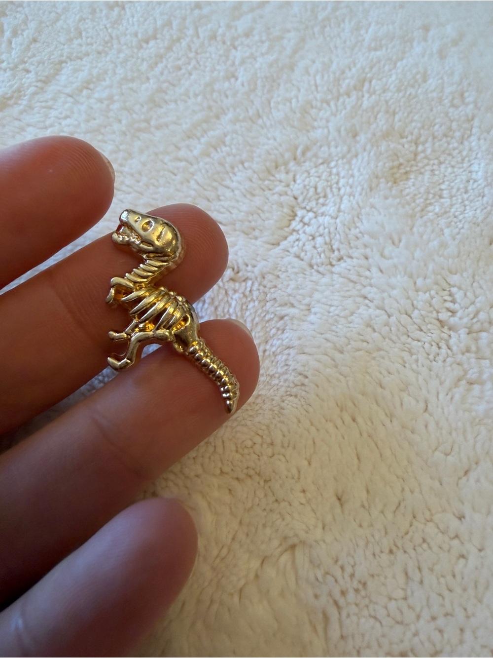 Gold Dinosaur Skeleton Reptile Charm - Pets Reptile Accessory